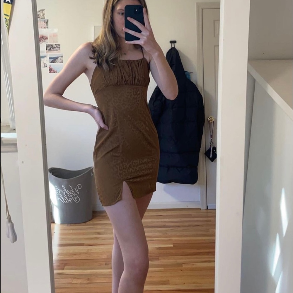 brown cheetah dress